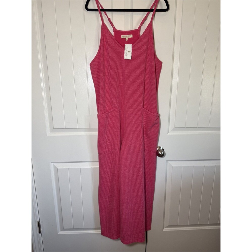 Simply Southern L Overall Jumper Soft Pink NWT